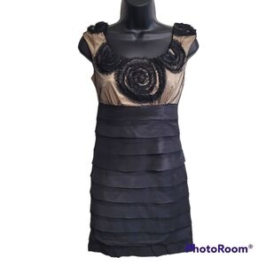 Lucy & Co Black And Cream Cocktail Party Dress